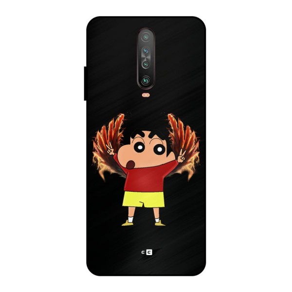 Fire Shinchan Metal Back Case for Poco X2