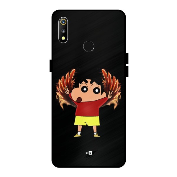 Fire Shinchan Metal Back Case for Realme 3