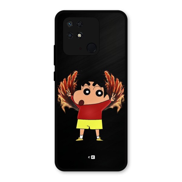 Fire Shinchan Metal Back Case for Redmi 10 Power