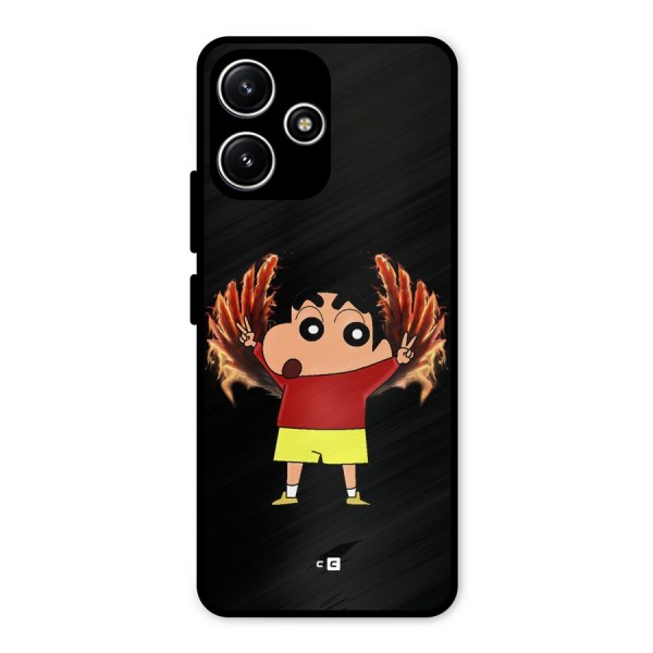 Fire Shinchan Metal Back Case for Redmi 12 5G