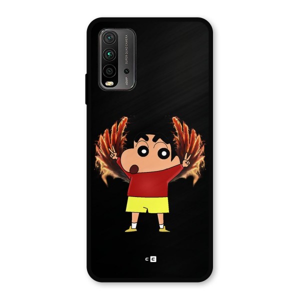 Fire Shinchan Metal Back Case for Redmi 9 Power