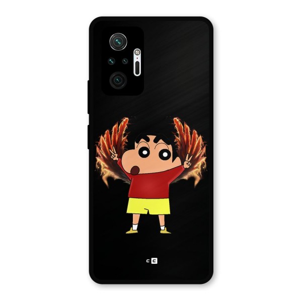 Fire Shinchan Metal Back Case for Redmi Note 10 Pro