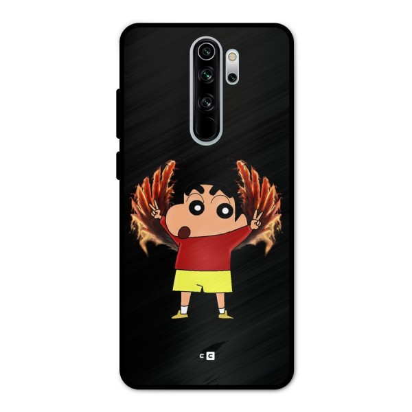 Fire Shinchan Metal Back Case for Redmi Note 8 Pro