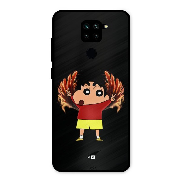 Fire Shinchan Metal Back Case for Redmi Note 9