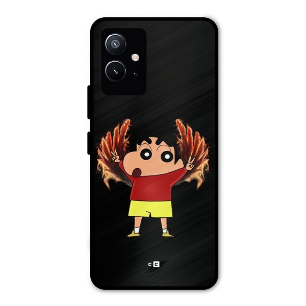 Fire Shinchan Metal Back Case for Vivo T1 5G