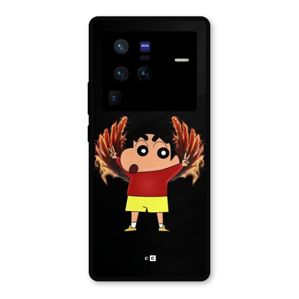 Fire Shinchan Metal Back Case for Vivo X80 Pro