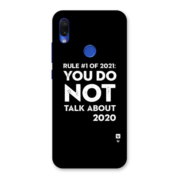 First Rule of 2021 Back Case for Redmi Note 7S