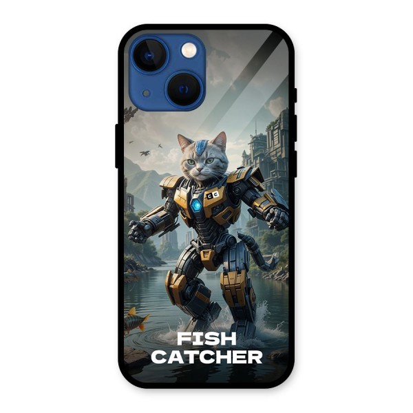 Fish Catcher Glass Back Case for iPhone 13 Mini