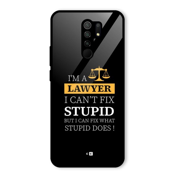 Fix Stupid Case Glass Back Case for Redmi 9 Prime