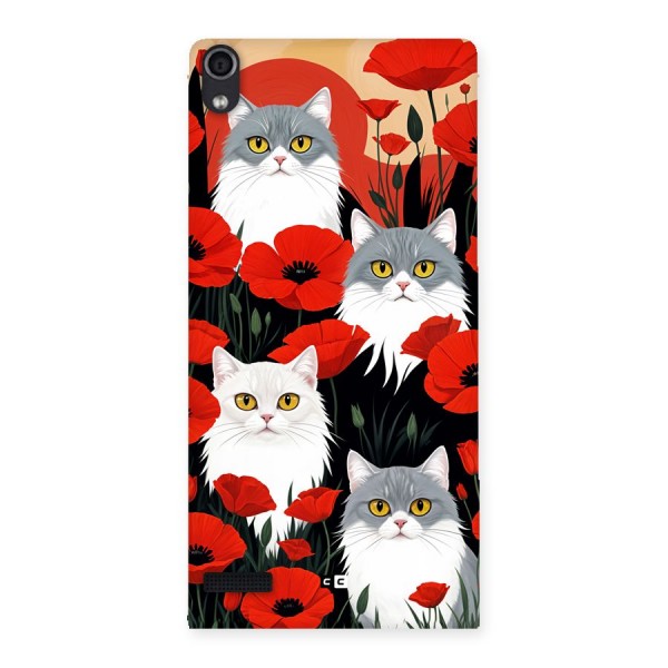 Floral Cat Back Case for Ascend P6