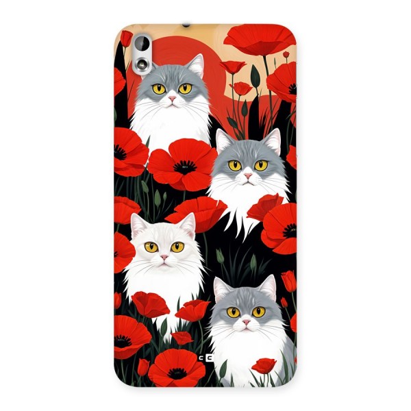 Floral Cat Back Case for Desire 816