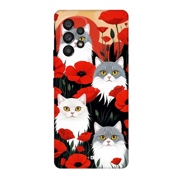 Floral Cat Back Case for Galaxy A53 5G