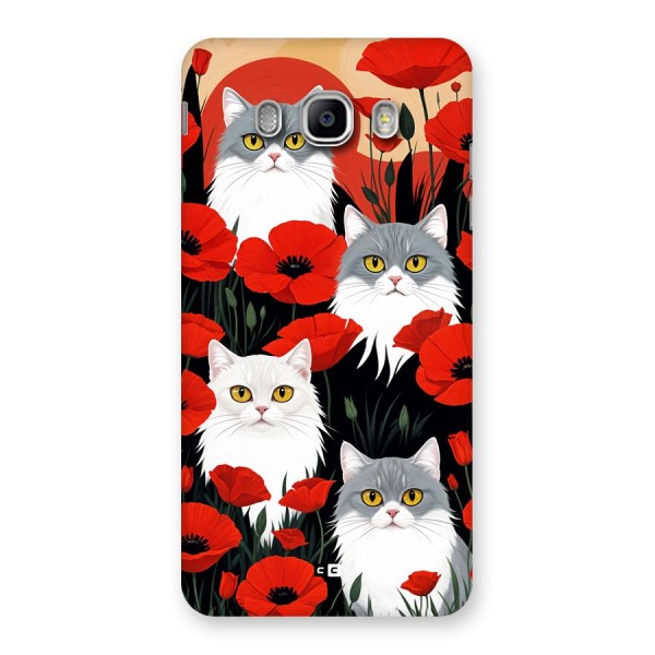 Floral Cat Back Case for Galaxy J5 2016