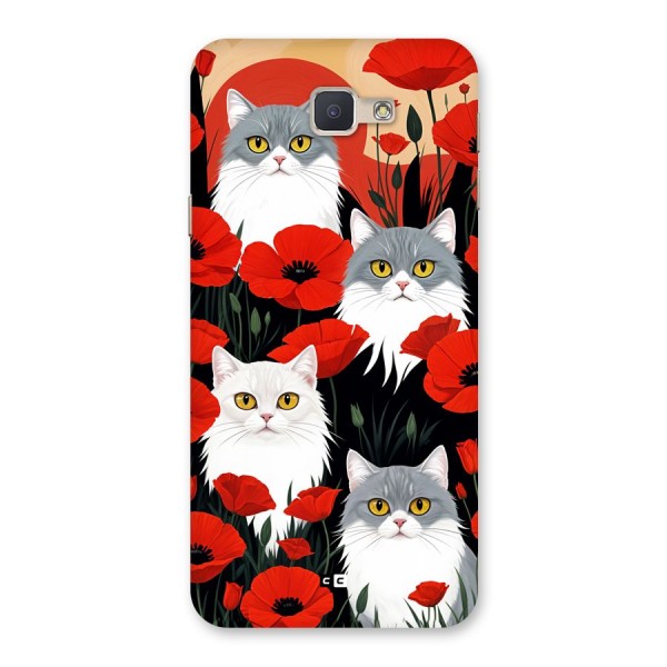 Floral Cat Back Case for Galaxy J5 Prime