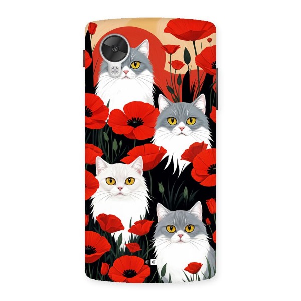 Floral Cat Back Case for Google Nexus 5