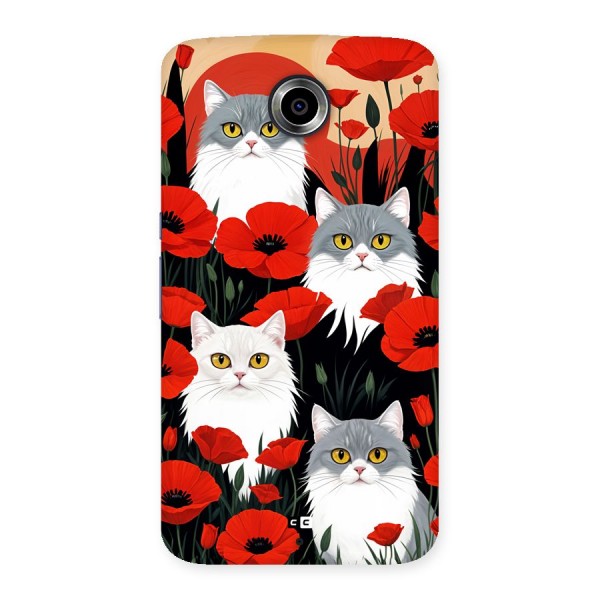 Floral Cat Back Case for Google Nexus 6