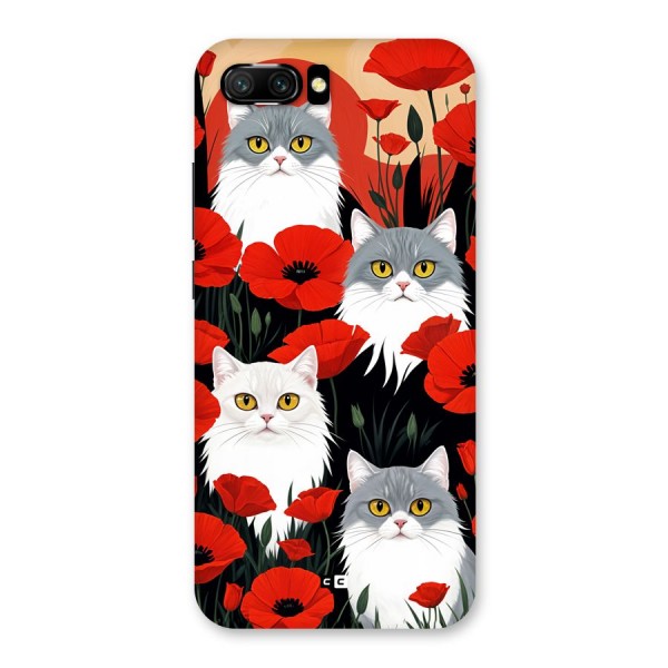 Floral Cat Back Case for Honor 10