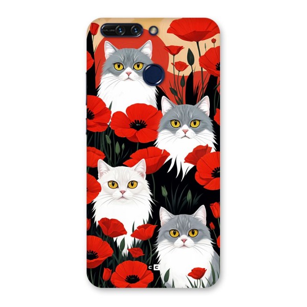 Floral Cat Back Case for Honor 8 Pro