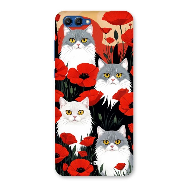 Floral Cat Back Case for Honor View 10