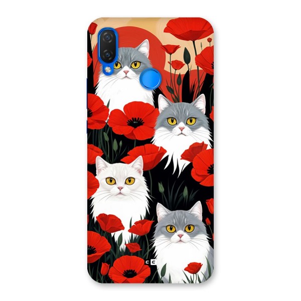 Floral Cat Back Case for Huawei P Smart Plus