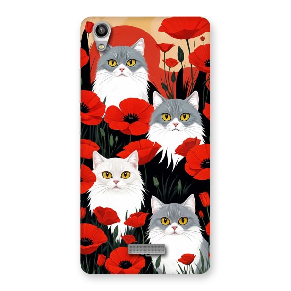 Floral Cat Back Case for Lava Pixel V1