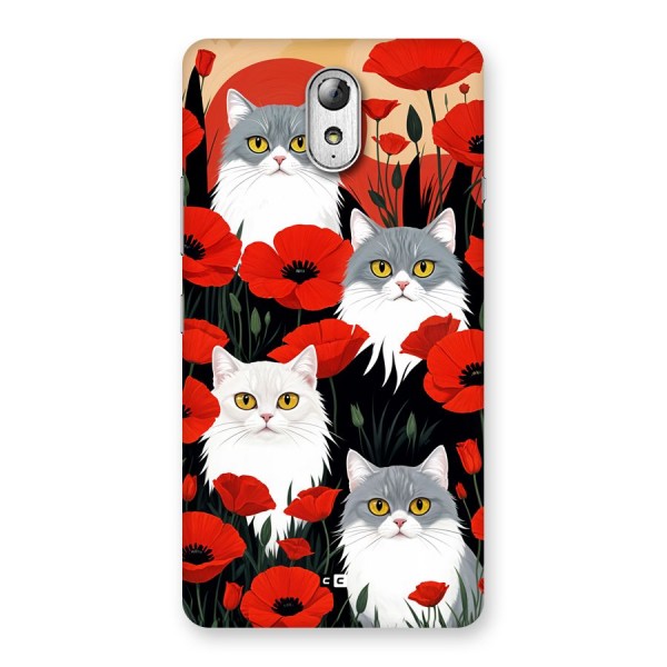 Floral Cat Back Case for Lenovo Vibe P1M