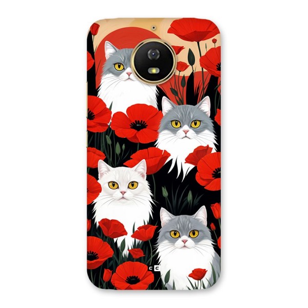 Floral Cat Back Case for Moto G5s