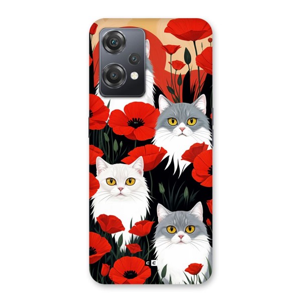 Floral Cat Back Case for OnePlus Nord CE 2 Lite 5G