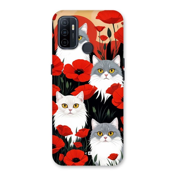 Floral Cat Back Case for Oppo A32