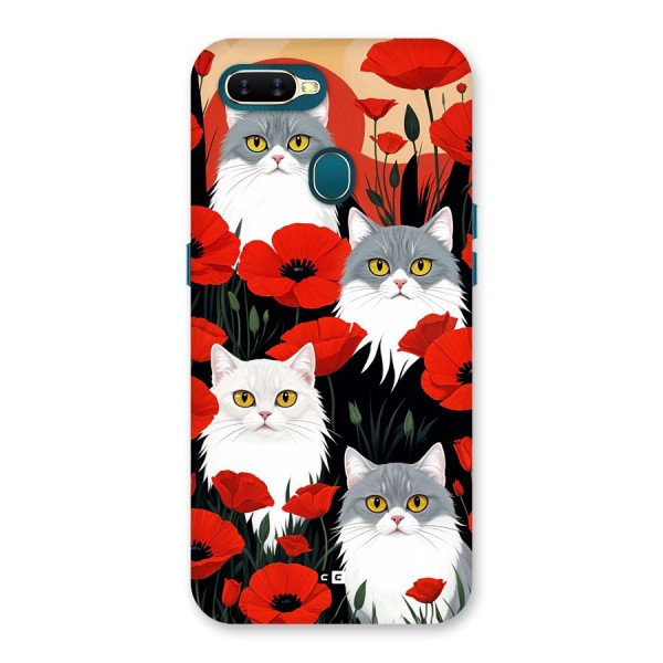 Floral Cat Back Case for Oppo A7