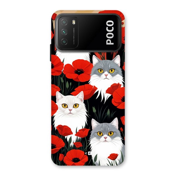 Floral Cat Back Case for Poco M3
