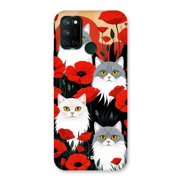Floral Cat Back Case for Realme C17