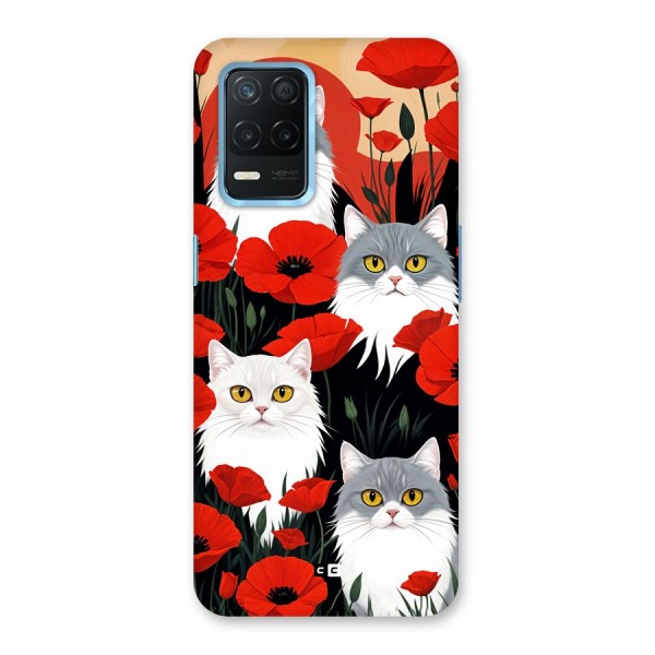 Floral Cat Back Case for Realme Narzo 30 5G