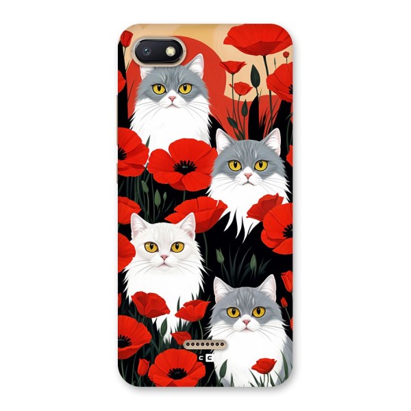 Floral Cat Back Case for Redmi 6A