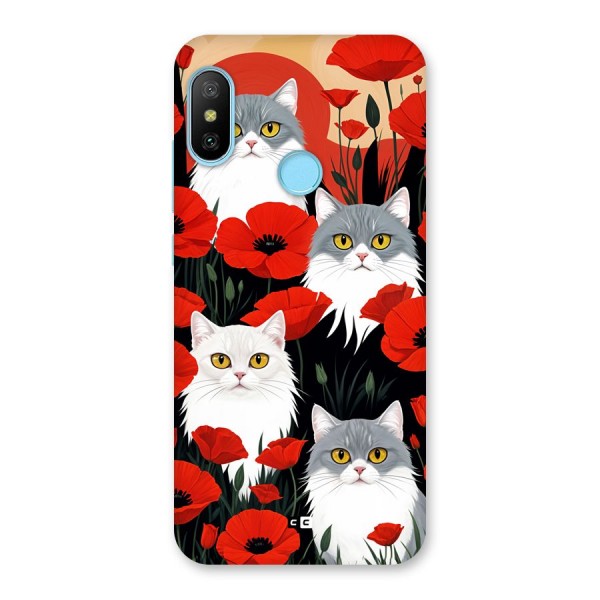 Floral Cat Back Case for Redmi 6 Pro