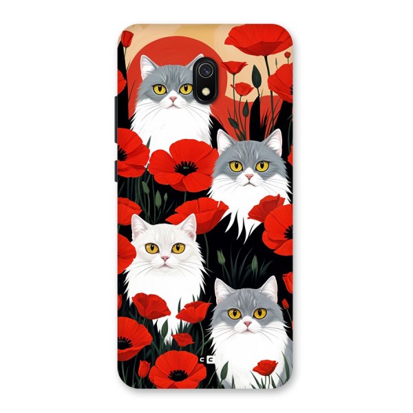 Floral Cat Back Case for Redmi 8A