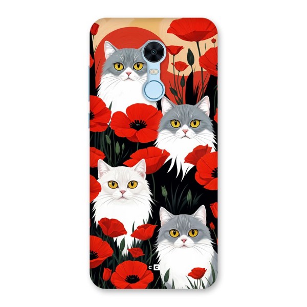 Floral Cat Back Case for Redmi Note 5