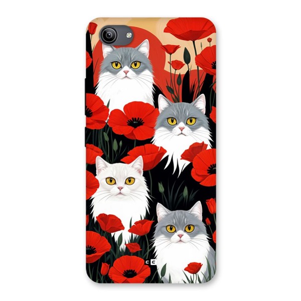 Floral Cat Back Case for Vivo Y81i