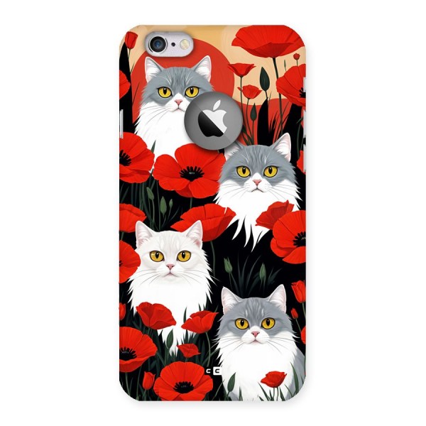 Floral Cat Back Case for iPhone 6 Logo Cut