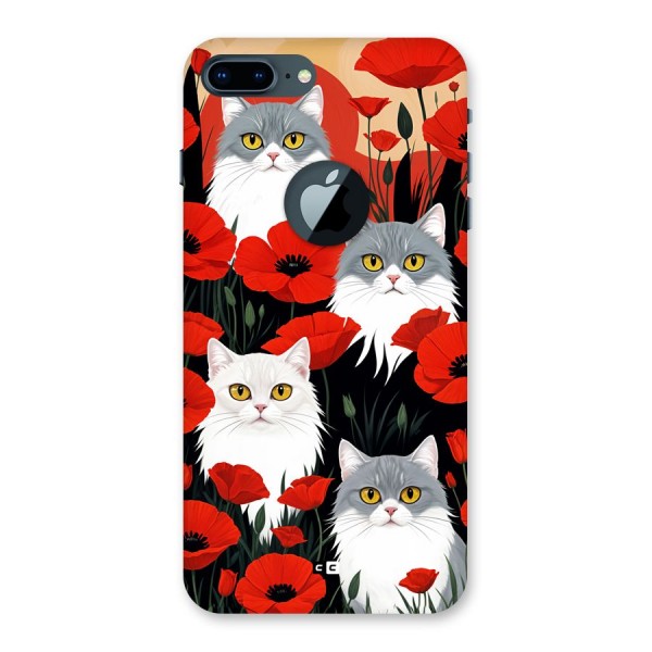 Floral Cat Back Case for iPhone 7 Plus Logo Cut