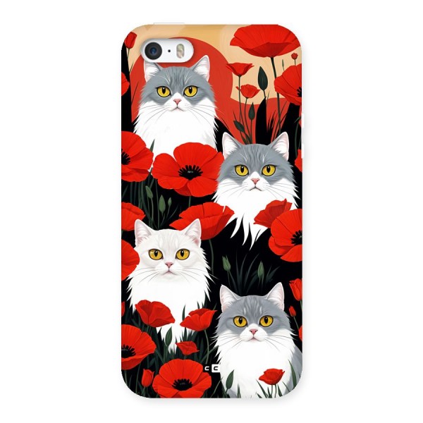Floral Cat Back Case for iPhone SE 2016