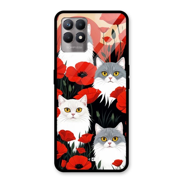 Floral Cat Glass Back Case for Realme Narzo 50