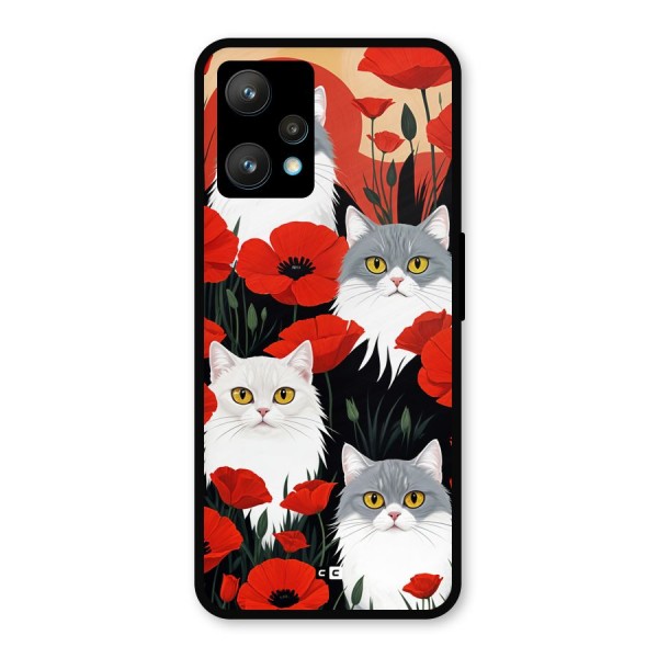 Floral Cat Metal Back Case for Realme 9 Pro Plus 5G