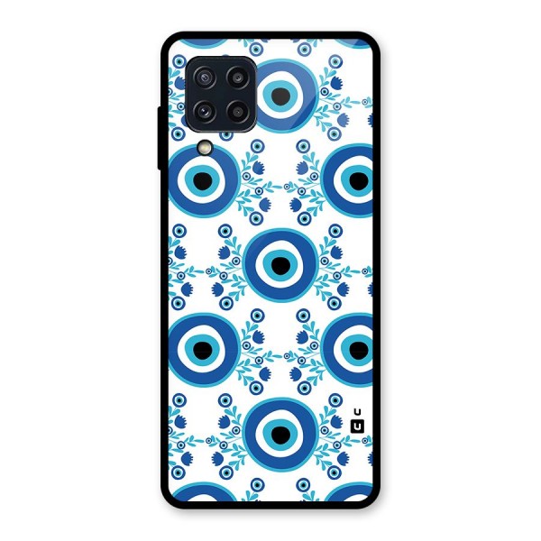 Floral Evil Eyes Glass Back Case for Galaxy M32