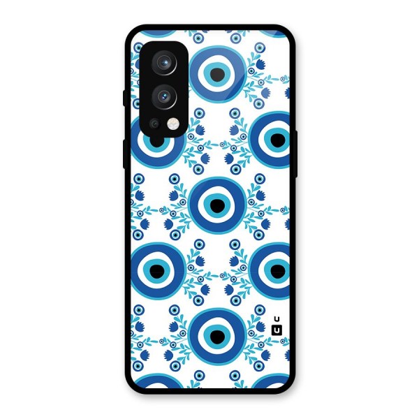 Floral Evil Eyes Glass Back Case for OnePlus Nord 2 5G