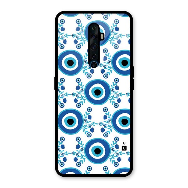Floral Evil Eyes Glass Back Case for Oppo Reno2 F