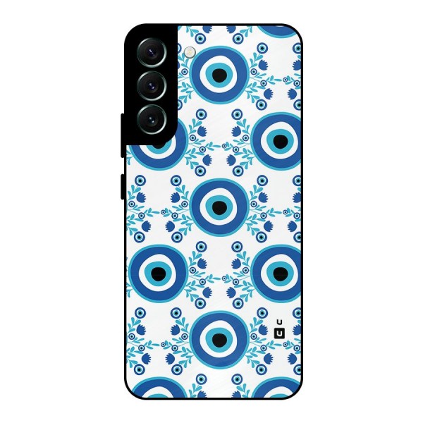 Floral Evil Eyes Metal Back Case for Galaxy S22 Plus 5G
