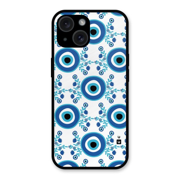 Floral Evil Eyes Metal Back Case for iPhone 15