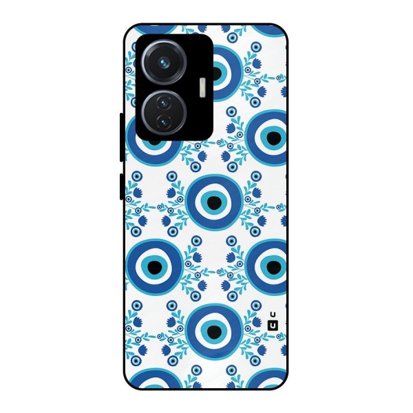 Floral Evil Eyes Metal Back Case for iQOO Z6 44W