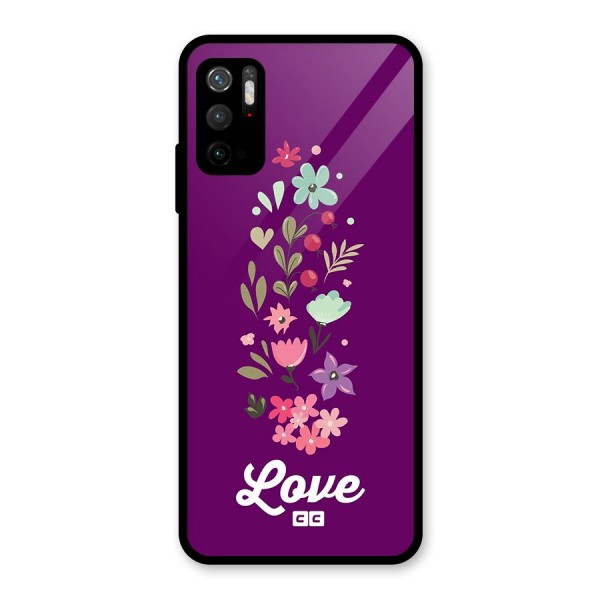 Floral Love Glass Back Case for Poco M3 Pro 5G